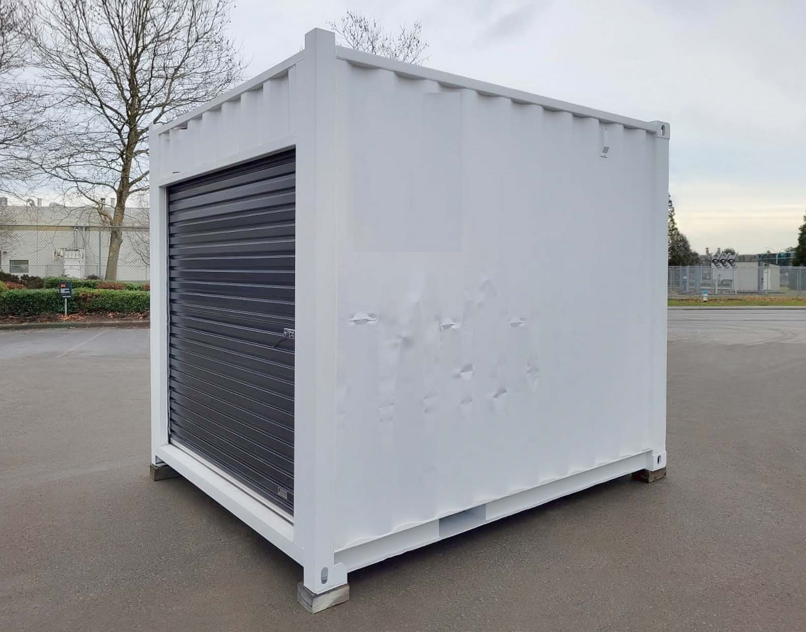 10’ “Cut Down” Used Container + Rollup - Port Shipping Containers