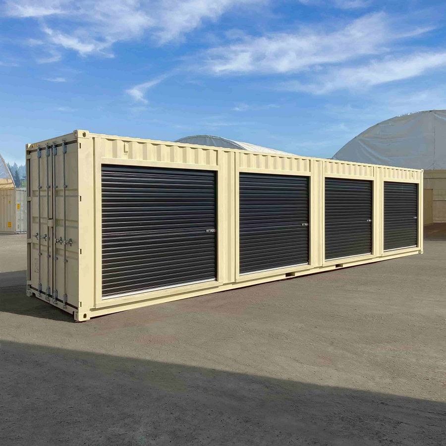 40’HC “CONTAINMENT CUBE” with 4 x Roll Up Doors - Port Shipping Containers
