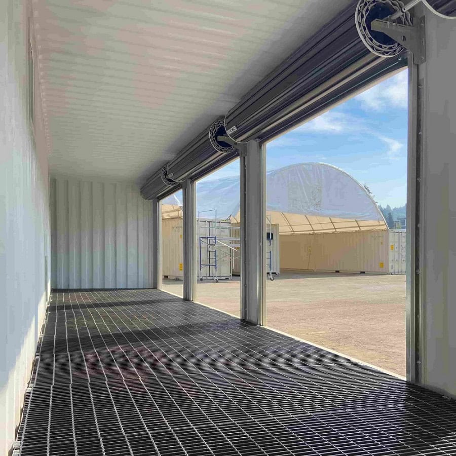 40’HC “CONTAINMENT CUBE” with 4 x Roll Up Doors - Port Shipping Containers