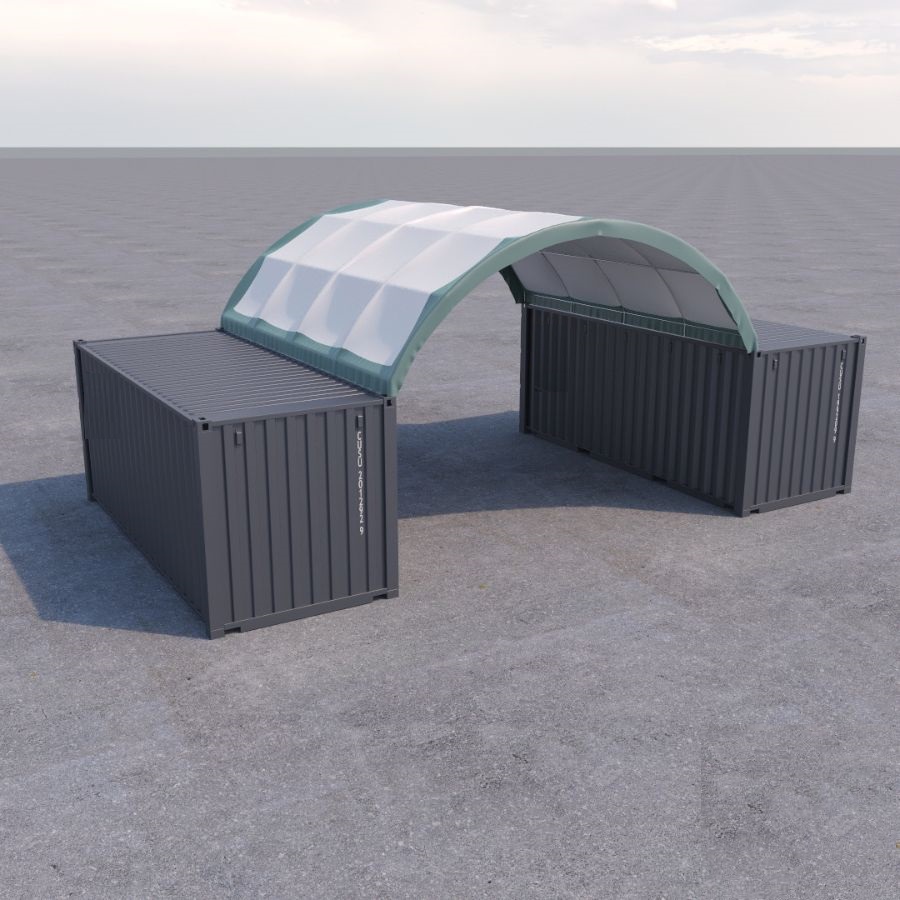 20’ x 20’ Fabric Container Shelter - Port Shipping Containers