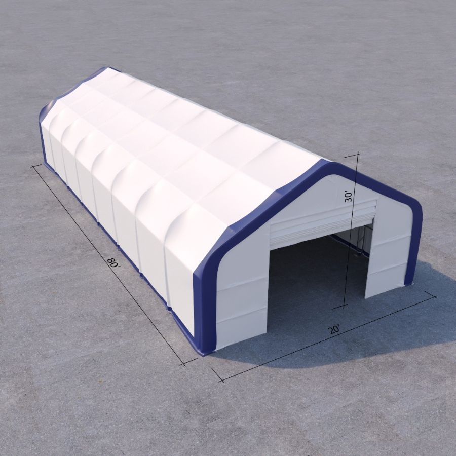 Dual Truss Storage Shelter (30′ x 80′ x 20′) - Port Shipping Containers