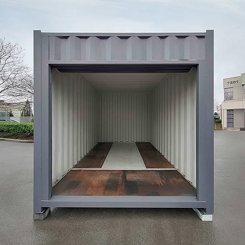 15′ “Cut Down” Used Container + Rollup - Port Shipping Containers