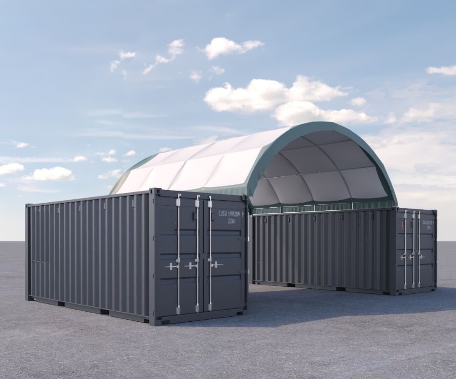 20’ x 20’ Fabric Container Shelter - Port Shipping Containers