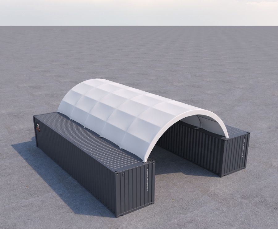 20′ x 40′ Fabric Container Shelter - Port Shipping Containers